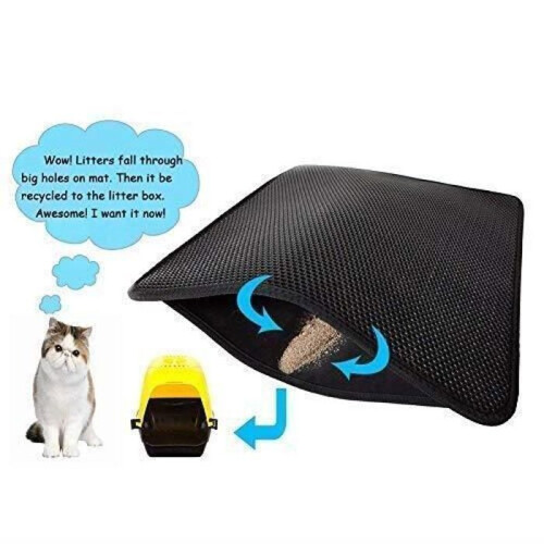 Cat litter mat, foldable, double-layered, honeycomb structure, waterproof, floor protection and mat 2