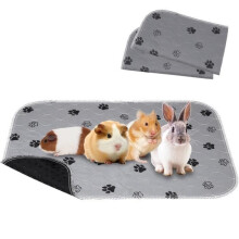 Guinea pig cage mats, 60 x 40 cm, waterproof, washable, reusable, pack of 2