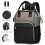 JASENX Waterproof Diaper Bag Backpack – Large Capacity – Gray and Gray 2