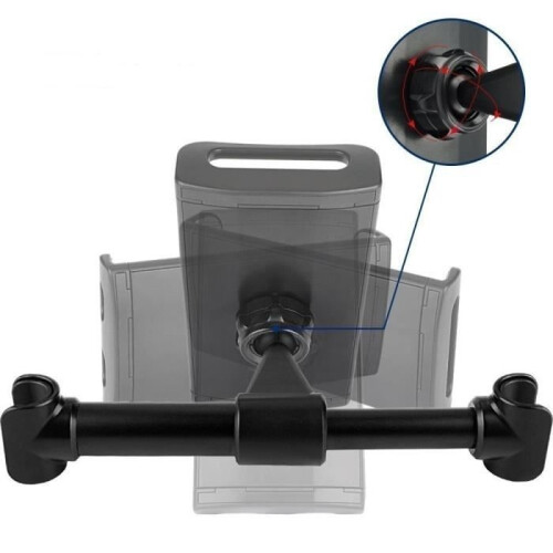 Car tablet/phone holder, adjustable and 360 rotatable, for the back seat - Black 1