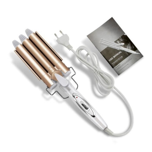 Professional ceramic curling iron with three barrels, electric hair styling tool 1