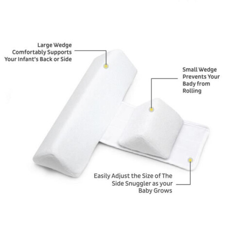 MOONMINI Newborn Side Sleeper Pillow - Adjustable - Healthy Velvet - White 2