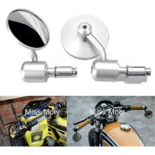 7/8" 22Mm Motorcycle Handlebar Rear View Mirror 3 Inch Round Side Mirrors for Scooter Chopper Cruiser(Silver)