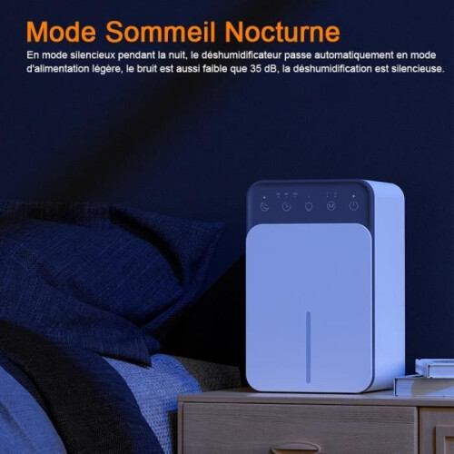 Electric dehumidifier with LCD display, 12-hour timer, 2 settings, automatic switch-off 2