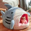 Shark Cat Bed – Warm and Soft Mattress – Gray – Small – Asymmetrical – Indoor 3