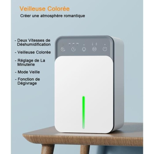 Electric dehumidifier with LCD display, 12-hour timer, 2 settings, automatic switch-off 1
