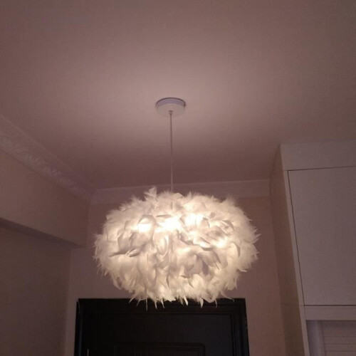 White feather pendant lamp E27 40W - Diameter 45CM - STOEX - Classic - Timeless