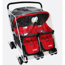 SG00034 - Universal rain cover for double strollers, waterproof and windproof, transparent