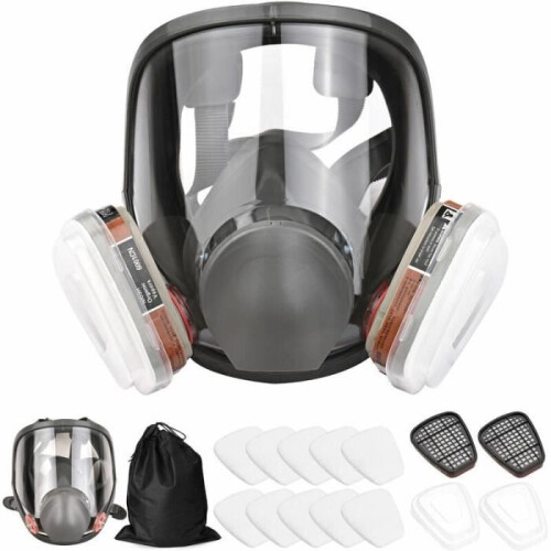 Silicone Full Face Mask - 16-in-1 Set with Filter, Ammonia Prevention