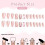 24 white coffin-shaped artificial nails with rhinestones and pink bows 2