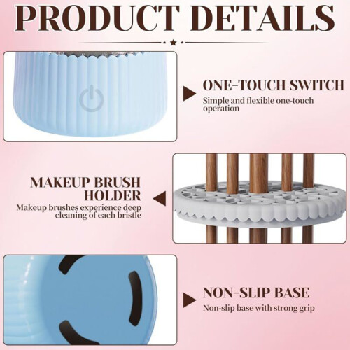 Makeup Brush Cleaner, USB Cosmetic Cleaner, Automatic Makeup Brush Cleaner, 2-in-1 Manual/Automatic Cleaning 2