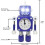 Robot Wake-up Alarm Clock Without Ticking Sound (Blue) 2