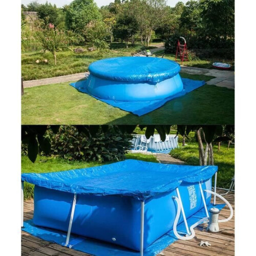Above-ground pool protective mat, blue, waterproof and foldable (335 x 335 cm) 2
