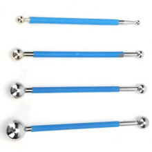 Double-sided sealing tool set, tile joint repair with pressed steel balls, floor joint repair