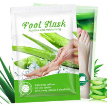 Set of 2 exfoliating foot masks, nourishing and exfoliating treatment to remove calluses
