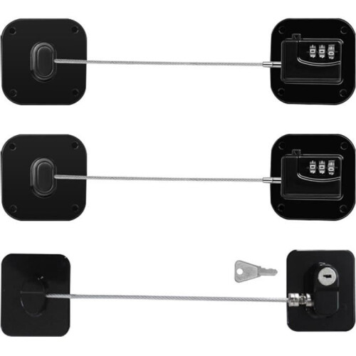3-pack refrigerator locks with code, child-proof refrigerator lock, self-adhesive combination lock for refrigerator, security door lock