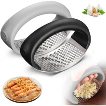 Labor-saving stainless steel garlic press, kitchen appliance, swinging garlic press for cut vegetables