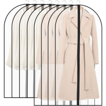Pack of 8 semi-transparent garment bags, 60 x 120/100 cm, dust and waterproof