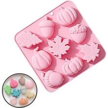 Autumn silicone baking molds, 9-cavity fondant molds, candy molds, leaf-shaped silicone molds