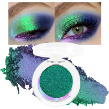 Chameleon Green Eyeshadow Palette, Metallic Glitter, Waterproof, Highly Pigmented Glitter Eye Makeup