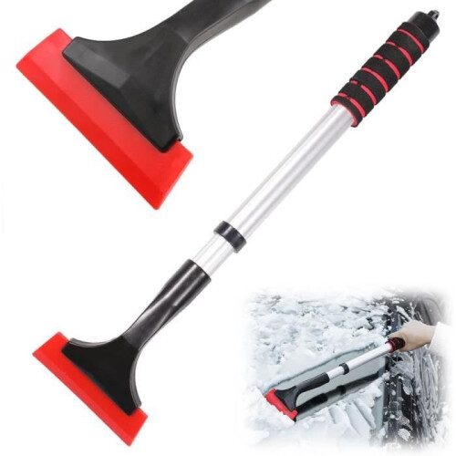 Car ice and snow scraper with non-slip handle for windshield and windows