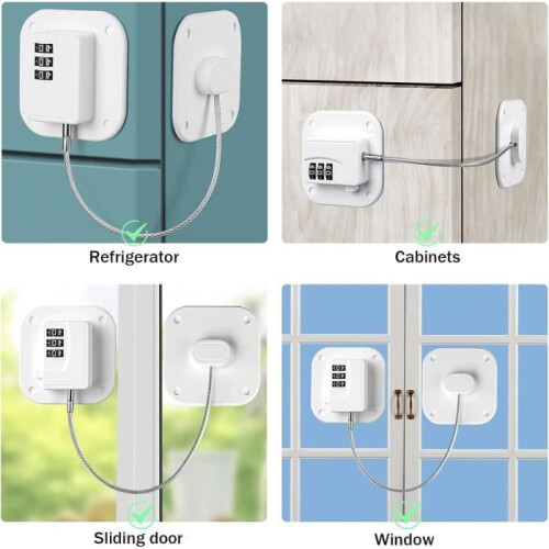 Refrigerator lock, safety cabinet window lock, child window lock with digital code 2