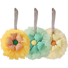 Set of 3 multi-colored exfoliating shower sponges