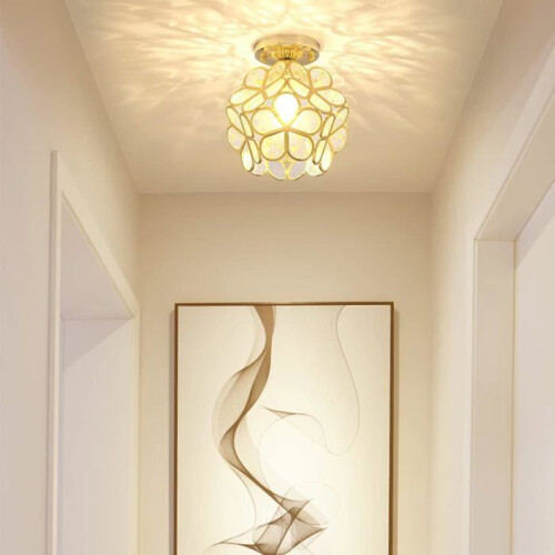 Retro industrial metal ceiling lamp with E26 fitting, creative golden interior lighting 1