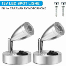 12V LED Spot Lampe de Lecture Interrupteur Rglable Lumire Chaude pour Camping Car Van Bateau Led Lumire Intrieure (2 PCS)