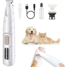 Dog paw trimmer, long and thick hair, cordless and waterproof, for dogs, cats, paws, eyes, ears and face