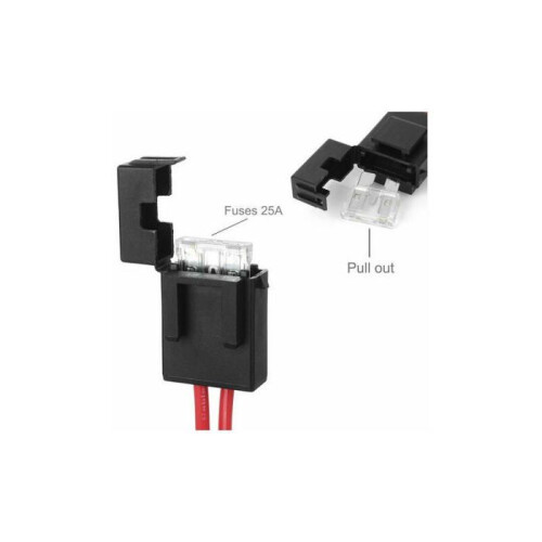 12V/24V cigarette lighter charging cable with crocodile clips, 60cm, VHV 2