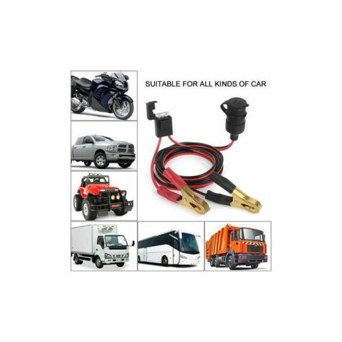 12V/24V cigarette lighter charging cable with crocodile clips, 60cm, VHV 1