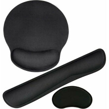 VHV Black, non-slip, ergonomic wrist rest set for keyboard and mouse
