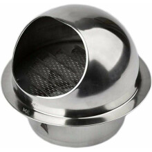 Round stainless steel fan with wall outlet grille for THT ventilation 100 mm