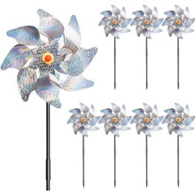 Set of 8 reflective wind turbines with bird repellent effect to protect your garden VHV