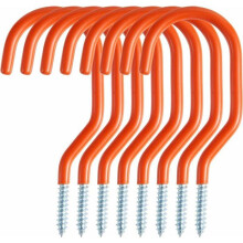 Set of 8 garage hooks for bicycles and tools, wall screws orange VHV