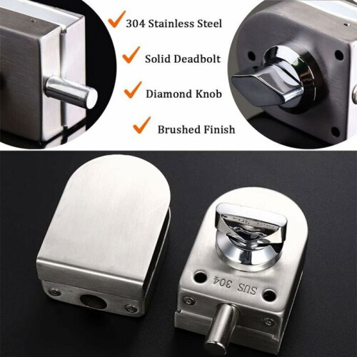 Stainless steel security lock for 10-12 mm glass doors for home and office VHV 2