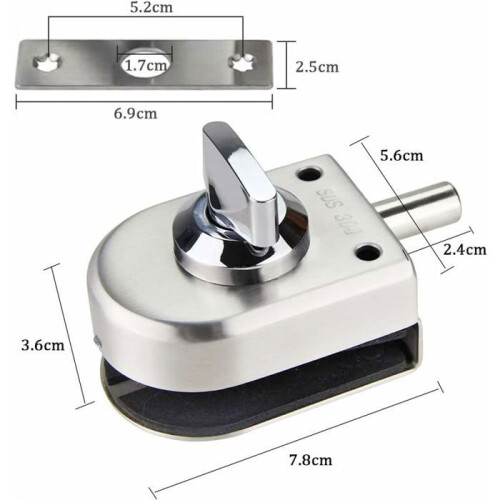Stainless steel security lock for 10-12 mm glass doors for home and office VHV 1
