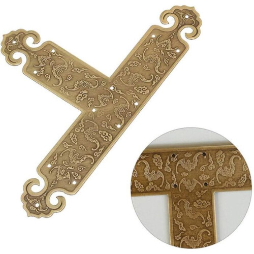 VHV T-shaped corner protectors, antique brass, pack of 2 1