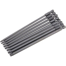 8-piece extra-long hexagon screwdriver bit set, T8–T40, durable S2 steel with magnetic Torx security head, 150 VHV
