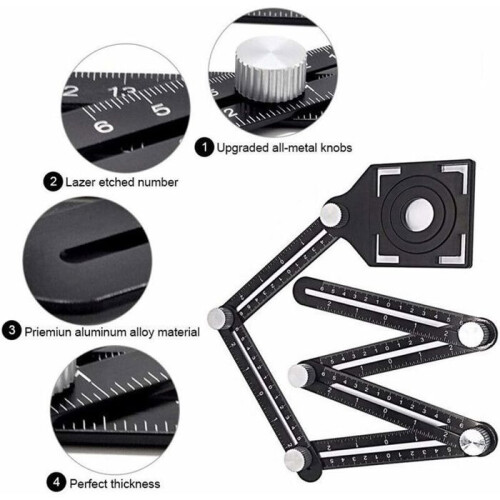 Multi-angle template tool measuring ruler multi-functional aluminum alloy ruler porous ruler VHV tool 1