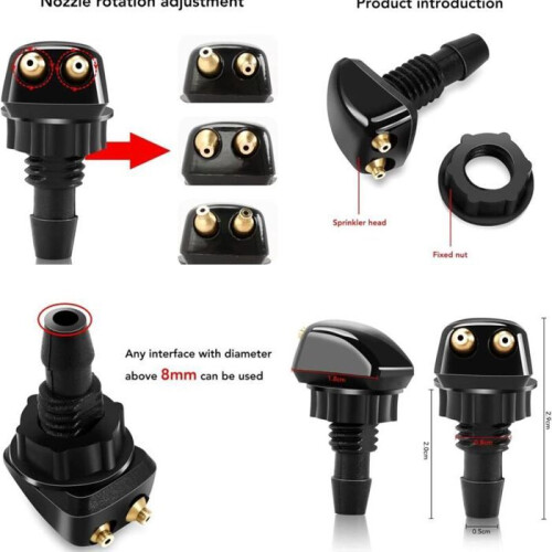 Set of 2 universal windshield washer nozzles for VHV windshields 2