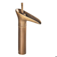 Classic antique brass basin mixer with one lever, cold water tap VHV