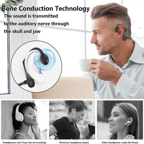 Bone Conduction Bluetooth In-Ear Headphones, Wireless, IPX7 Waterproof, Black 2
