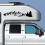 Reflective car sticker, mountain forest, black, VHV 4