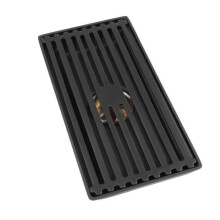 Black shower drain with removable cover, stainless steel kitchen and bathroom accessories