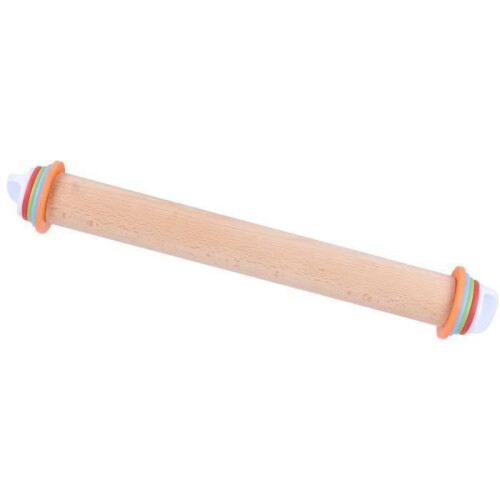 Rolling Pin - VHV - Beech Wood - Reusable - Easy to Clean - Removable for Thickness 2