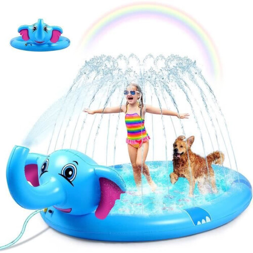 Children's play mat - PVC - Elephant - Blue - 208 cm x 130 cm