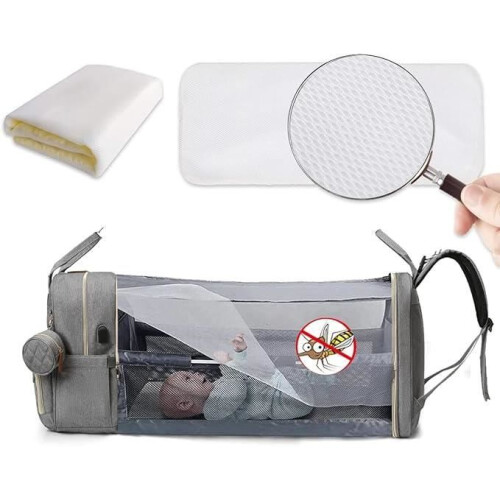 Diaper Bag Backpack with Holder - Gray - Everyday - Shoulder Strap - Oxford Fabric 2
