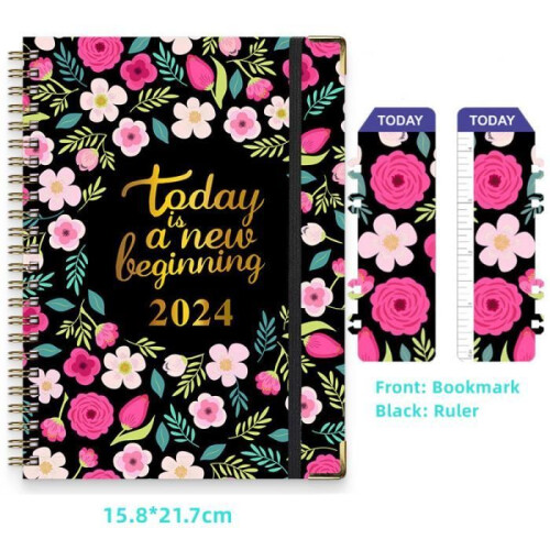 Weekly planner 2024 - A5 - Hardcover - 22 x 16 cm - 140 pages - Black 1